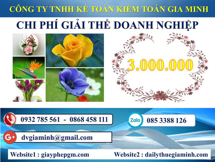 Dịch vụ giải thể công ty trọn gói tại Lâm Đồng 5 Chi phí Dịch vụ giải thể công ty trọn gói tại Lâm Đồng