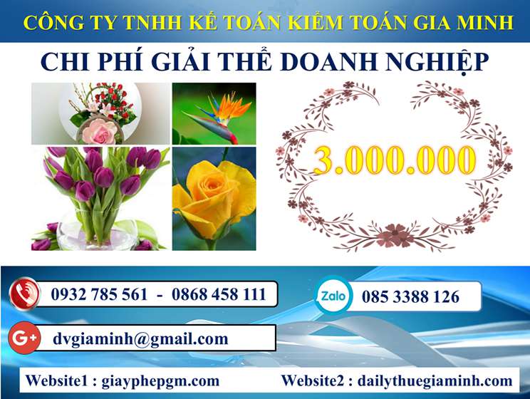 Dịch vụ giải thể công ty trọn gói tại Quận 2 5 Chi phí Dịch vụ giải thể công ty trọn gói tại Quận 2