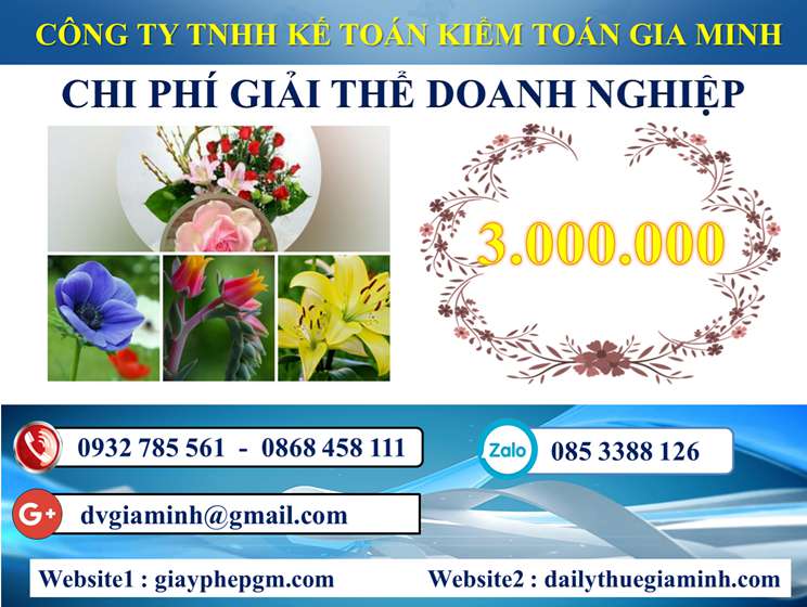 Dịch vụ giải thể công ty trọn gói tại Quận Nam Từ Liêm uy tín, giá rẻ 7 Chi phí Dịch vụ giải thể công ty trọn gói tại Quận Nam Từ Liêm