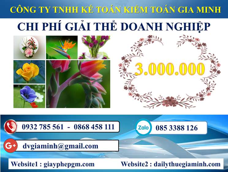 Dịch vụ giải thể công ty trọn gói tại Quảng Trị 5 Chi phí Dịch vụ giải thể công ty trọn gói tại Quảng Trị