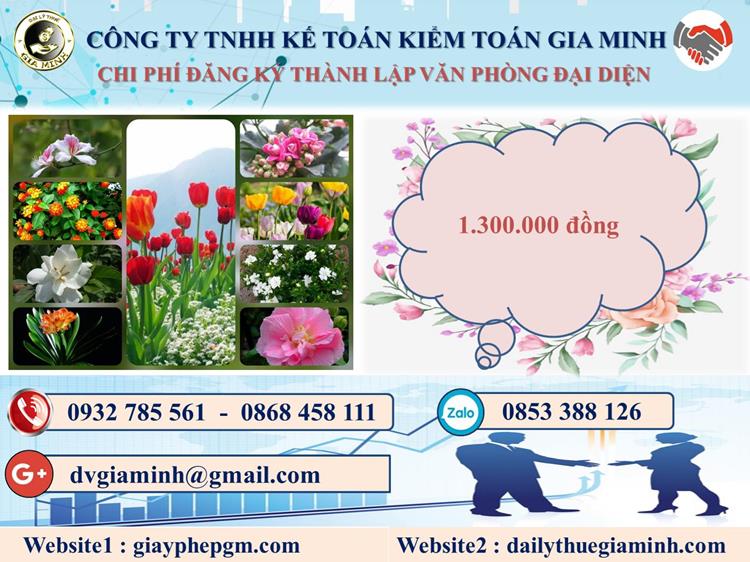 Đăng ký thành lập văn phòng đại diện tại Huyện Phúc Thọ 5 Chi phí thành lập văn phòng đại diện tại Huyện Phúc Thọ