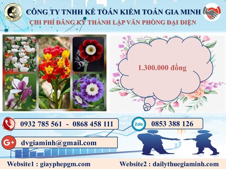 Đăng ký thành lập văn phòng đại diện tại Quảng Bình 5 Chi phí thành lập văn phòng đại diện tại Quảng Bình