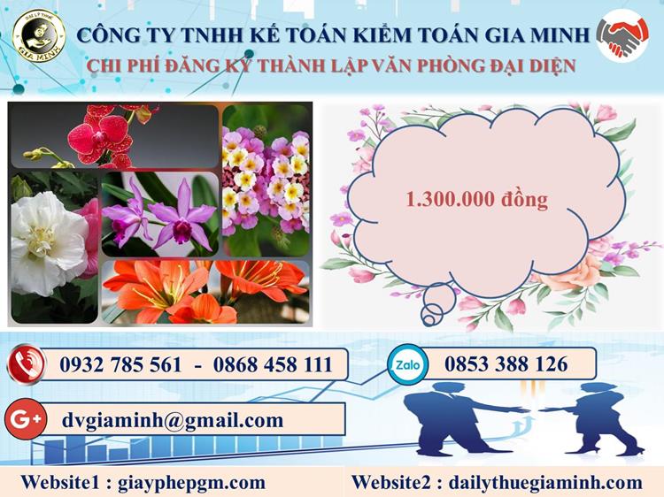 Đăng ký thành lập văn phòng đại diện tại Thái Nguyên 5 Chi phí thành lập văn phòng đại diện tại Thái Nguyên
