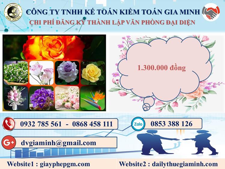 Đăng ký thành lập văn phòng đại diện tại Tiền Giang 5 Chi phí thành lập văn phòng đại diện tại Tiền Giang