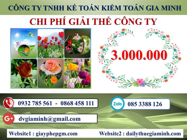 Chi phí giải thể doanh nghiệp tại Bạc Liêu 