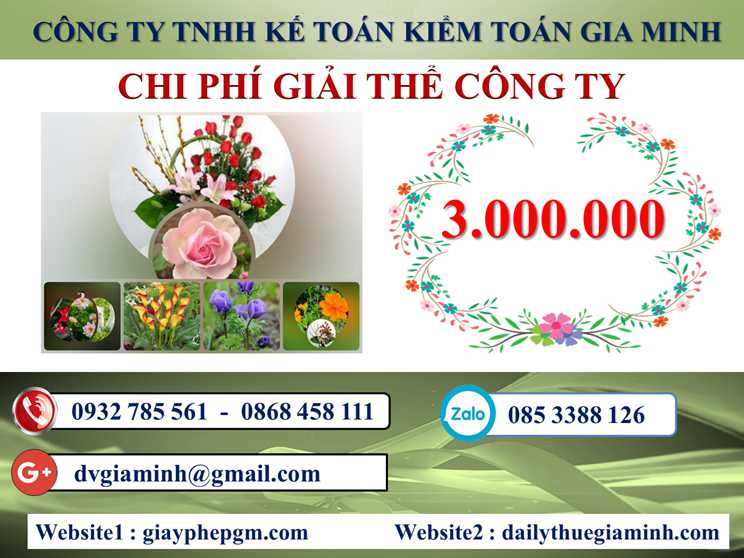Dịch vụ giải thể công ty tại Thành phố Sông Công- 3.000.000 5 Chi phí giải thể doanh nghiệp tại Thành phố Sông Công