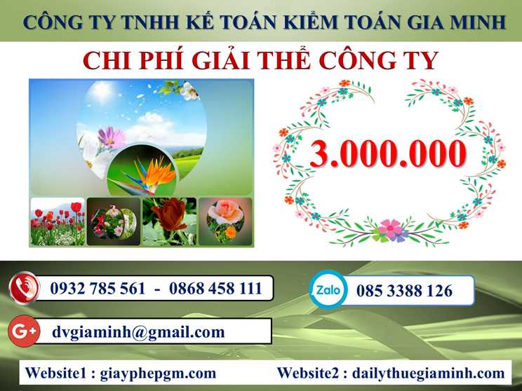 Chi phí giải thể doanh nghiệp tại Cao Bằng 