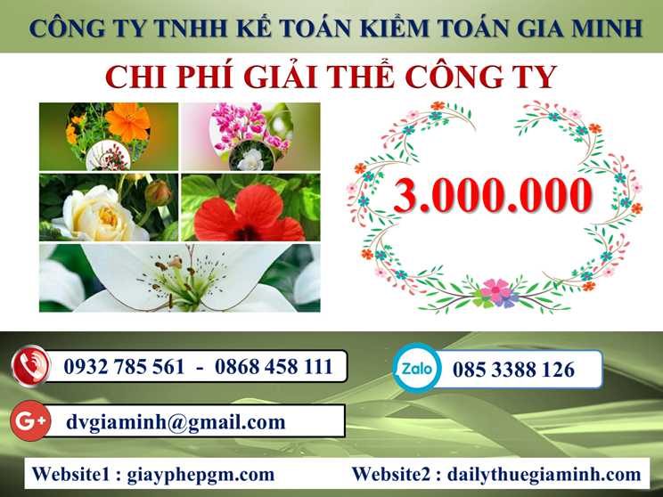 Dịch vụ giải thể công ty tại Huyện Kiến Thụy– 3.000.000 5 Chi phí giải thể doanh nghiệp tại Huyện Kiến Thụy
