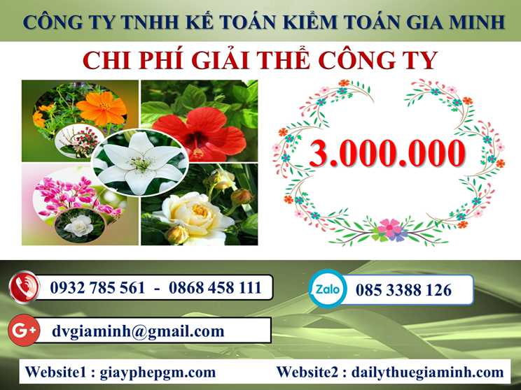Dịch vụ giải thể công ty tại Huyện Thủy Nguyên– 3.000.000 5 Chi phí giải thể doanh nghiệp tại Huyện Thủy Nguyên
