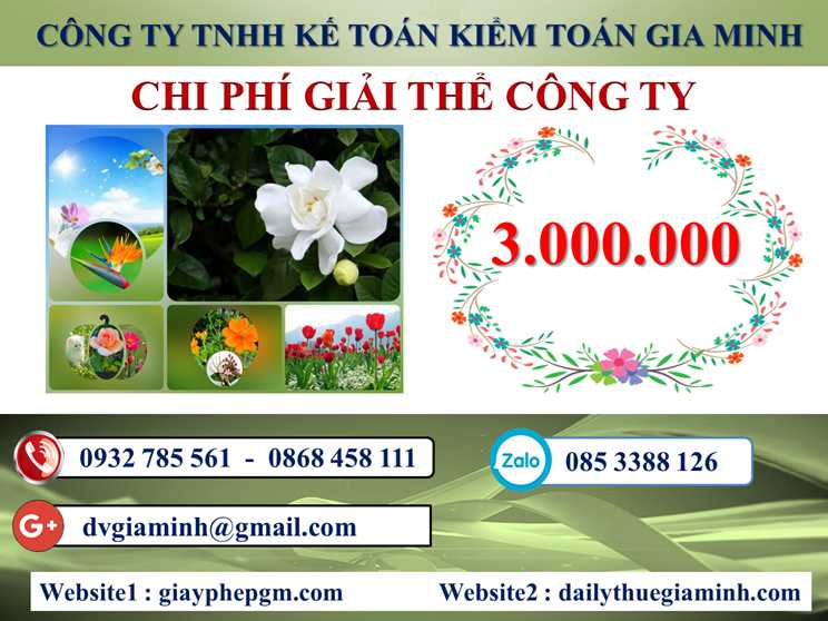 Dịch vụ giải thể công ty tại Huyện Định Hóa 5 Chi phí giải thể doanh nghiệp tại Huyện Định Hóa