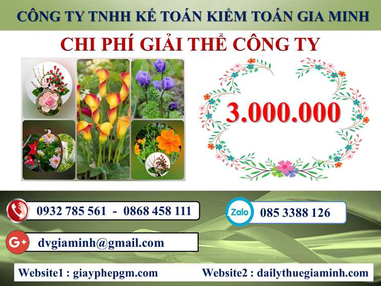 Dịch vụ giải thể công ty tại Kon Tum - 3.000.000 5 Chi phí giải thể doanh nghiệp tại Kon Tum