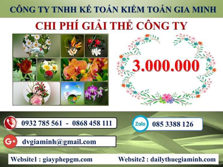 Dịch vụ giải thể công ty tại Nha Trang - 3.000.000 5 Chi phí giải thể doanh nghiệp tại Nha Trang