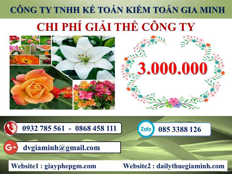 Dịch vụ giải thể công ty tại Quận Kiến An– 3.000.000 5 Chi phí giải thể doanh nghiệp tại Quận Kiến An