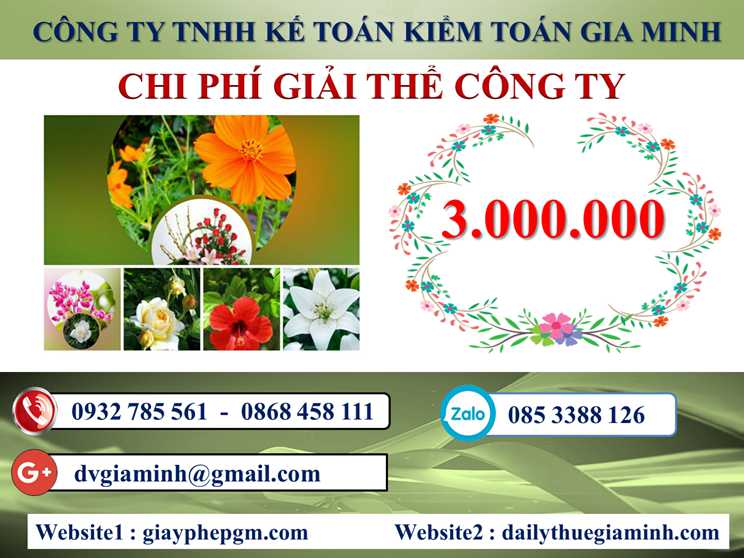 Dịch vụ giải thể công ty tại Quận Ngô Quyền– 3.000.000 5 Chi phí giải thể doanh nghiệp tại Quận Ngô Quyền