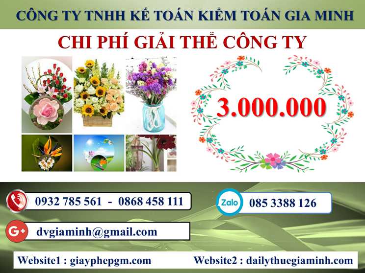 Dịch vụ giải thể công ty tại Quảng Bình - 3.000.000 5 Chi phí giải thể doanh nghiệp tại Quảng Bình