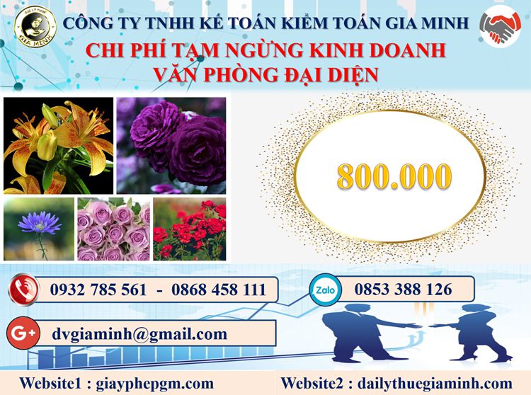 Chi phí tạm ngừng kinh doanh văn phòng đại diện tại Huyện Quốc Oai