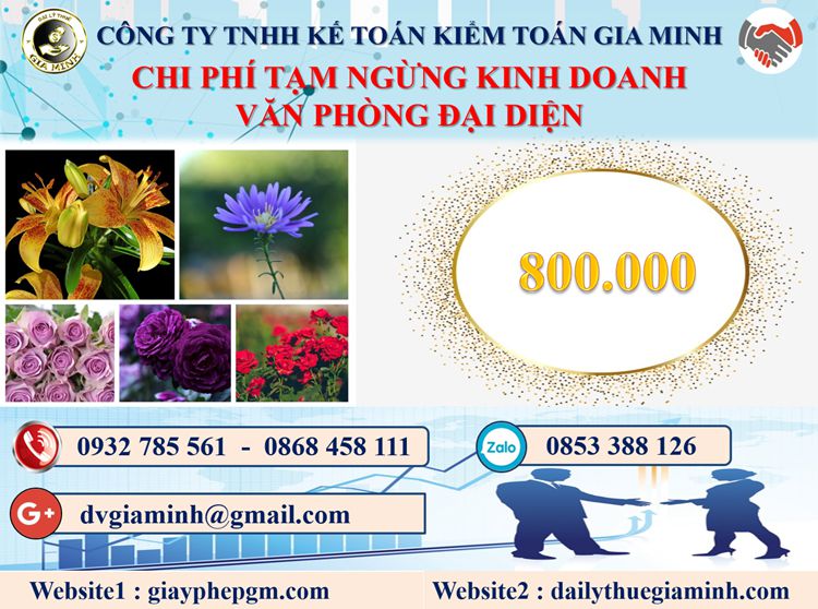 Chi phí tạm ngừng kinh doanh văn phòng đại diện tại Huyện Thạch Thất