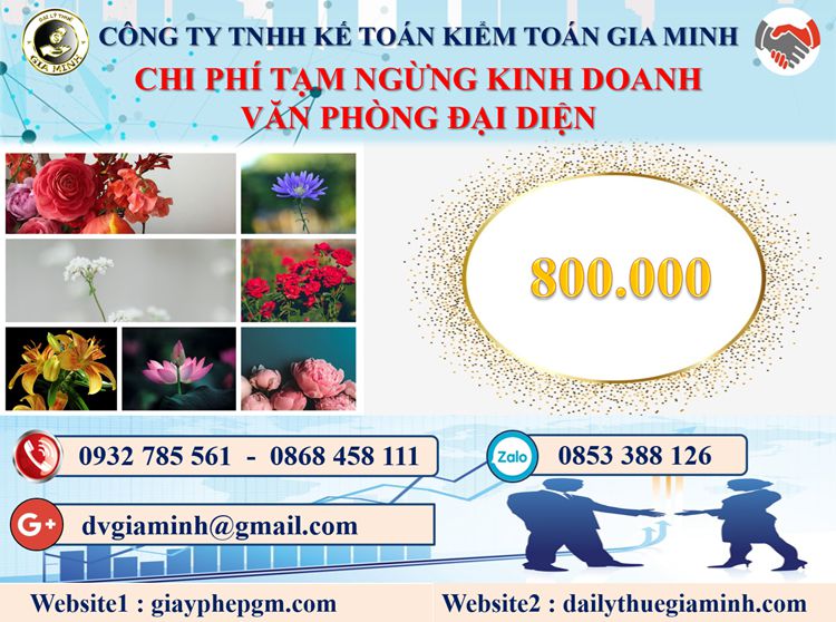 Chi phí tạm ngừng kinh doanh văn phòng đại diện tại Huyện Thanh Oai