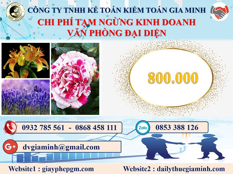 Chi phí tạm ngừng kinh doanh văn phòng đại diện tại Quận 6