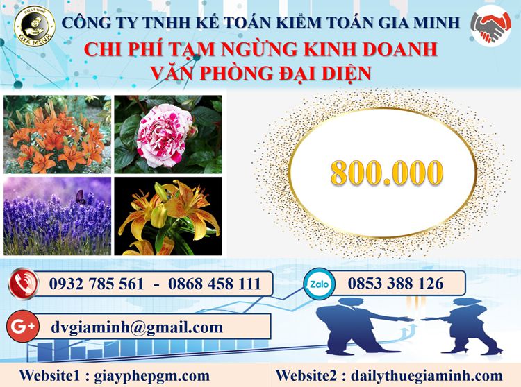 Chi phí tạm ngừng kinh doanh văn phòng đại diện tại Quận 8