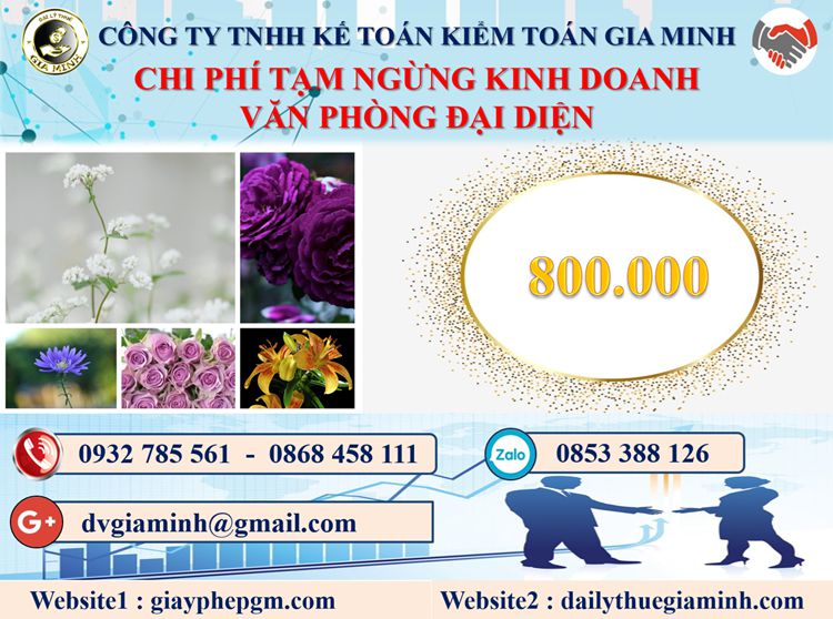Chi phí tạm ngừng kinh doanh văn phòng đại diện tại Quận Hoàng Mai
