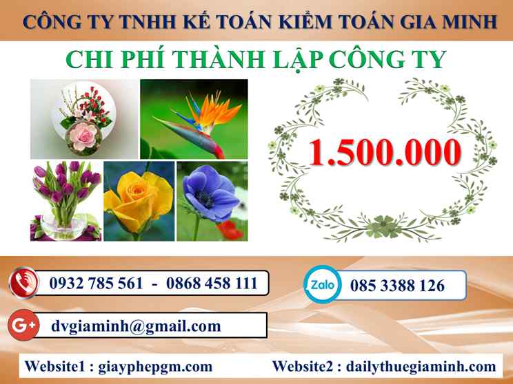 Thành lập doanh nghiệp tại Thái Bình 5 Chi phí thành lập doanh nghiệp tại Thái Bình