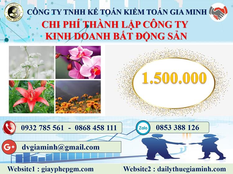 Thành lập công ty kinh doanh bất động sản tại Vĩnh Phúc 5 Chi phí thành lập công ty kinh doanh BĐS tại Vĩnh Phúc