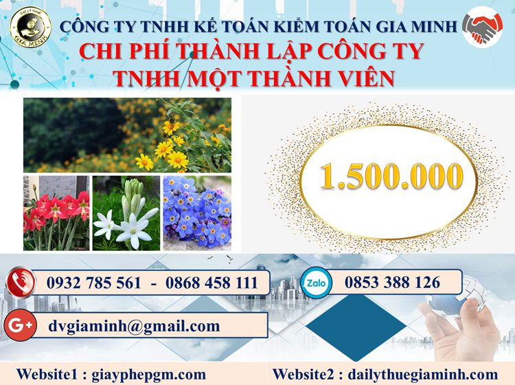Chi phí thành lập doanh nghiệp TNHH MTV tại Huyện Hóc Môn