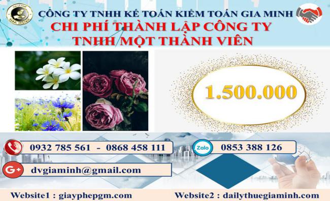 Thành lập công ty TNHH MTV tại Phú Quốc 5 Chi phí thành lập doanh nghiệp TNHH MTV tại Phú Quốc