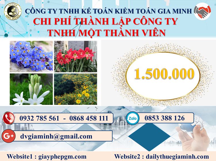 Chi phí thành lập doanh nghiệp TNHH MTV tại Thị xã Quảng Yên