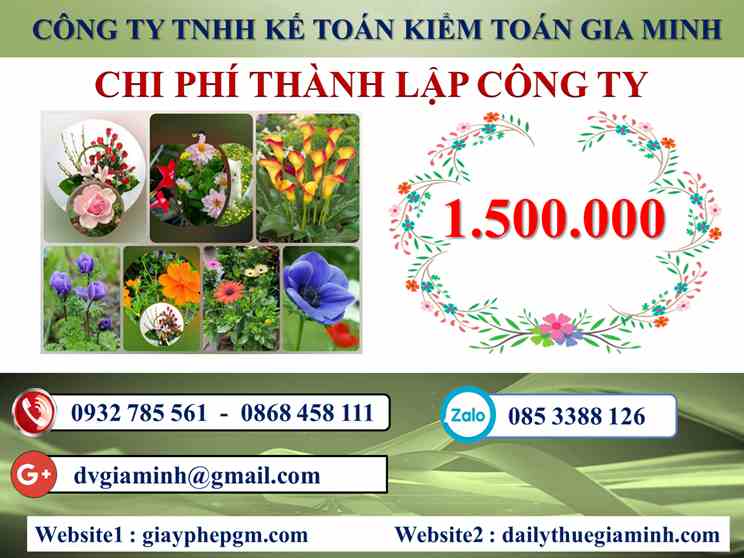 Chi phí thành lập doanh nghiệp Cà Mau