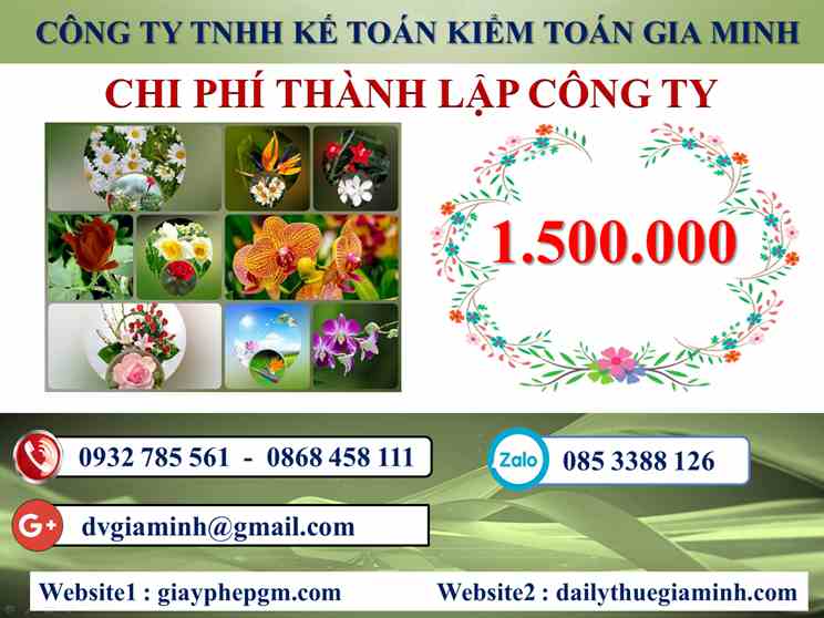 Chi phí thành lập doanh nghiệp Điện Biên