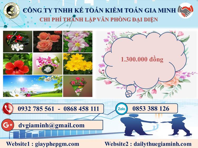 Thành lập văn phòng đại diện tại Huyện Quốc Oai 5 Chi phí đăng ký văn phòng đại diện tại Huyện Quốc Oai