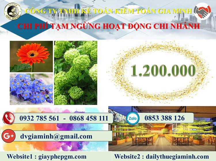 Chi phí thủ tục tạm ngừng hoạt động chi nhánh tại Huyện Bình Chánh