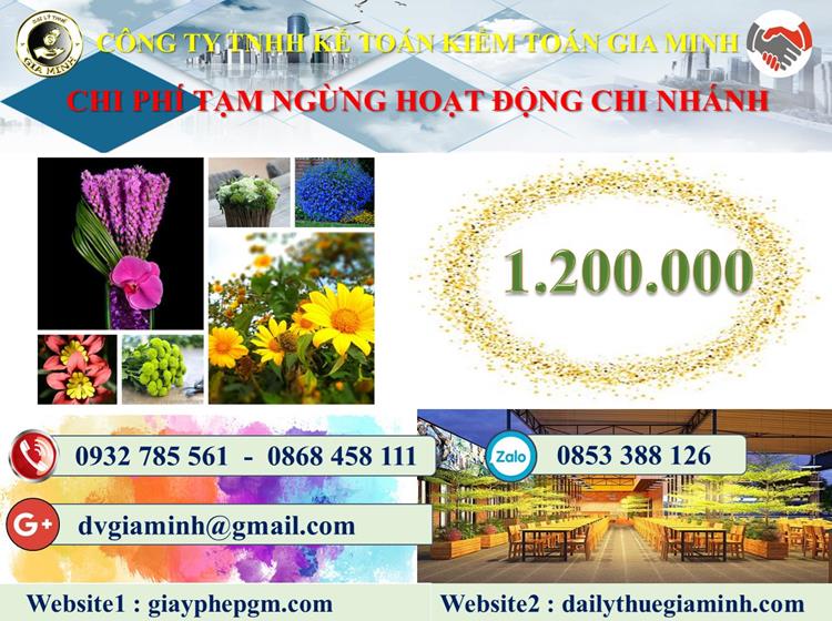 Thủ tục tạm ngừng hoạt động chi nhánh tại Thành Phố Cần Thơ 6 Chi phí thủ tục tạm ngừng hoạt động chi nhánh tại Thành Phố Cần Thơ