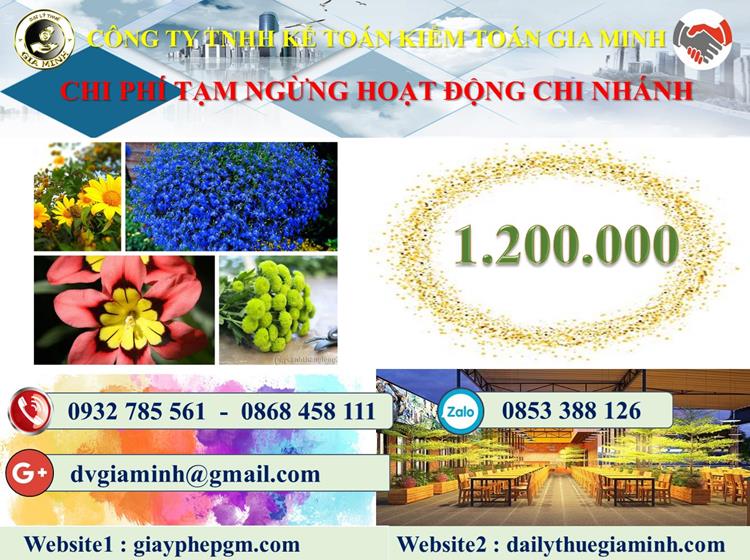 Thủ tục tạm ngừng hoạt động chi nhánh tại Trà Vinh 5 Chi phí thủ tục tạm ngừng hoạt động chi nhánh tại Trà Vinh