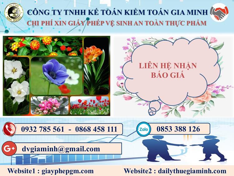 Xin giấy phép vệ sinh an toàn thực phẩm tại Nghệ An 5 Chi phí xin giấy phép vệ sinh ATTP tại Nghệ An