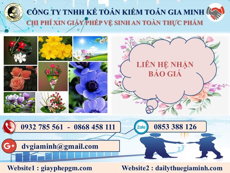 Xin giấy phép vệ sinh an toàn thực phẩm tại Thành phố Cần Thơ 5 Chi phí xin giấy phép vệ sinh ATTP tại Thành phố Cần Thơ