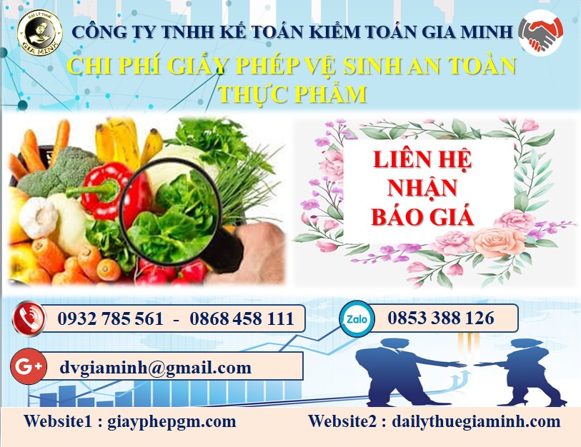 Xin giấy phép vệ sinh an toàn thực phẩm tại TPHCM 5 Chi phí xin giấy phép vệ sinh ATTP tại TPHCM