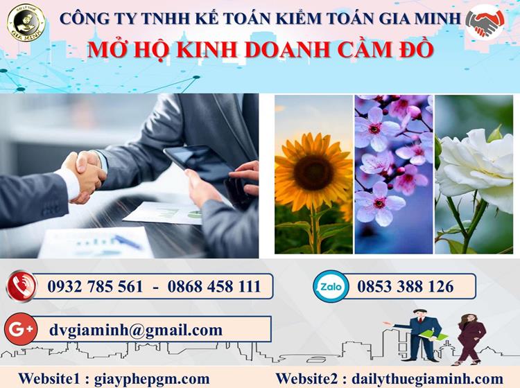 Mở hộ kinh doanh cầm đồ tại Cần Thơ 1 Thủ tục mở hộ kinh doanh cầm đồ tại Cần Thơ