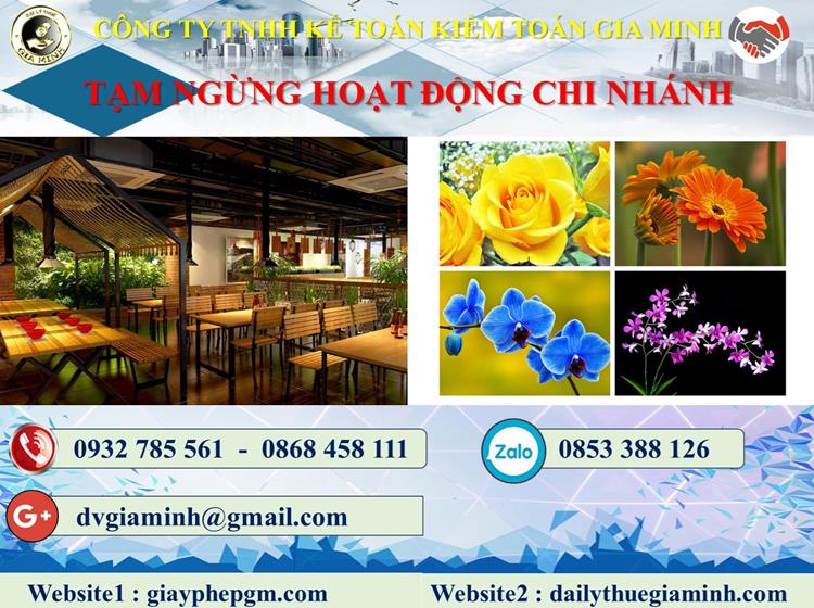 Thủ tục tạm ngừng hoạt động chi nhánh tại Trà Vinh 4 Thủ tục tạm ngừng hoạt động chi nhánh tại Trà Vinh
