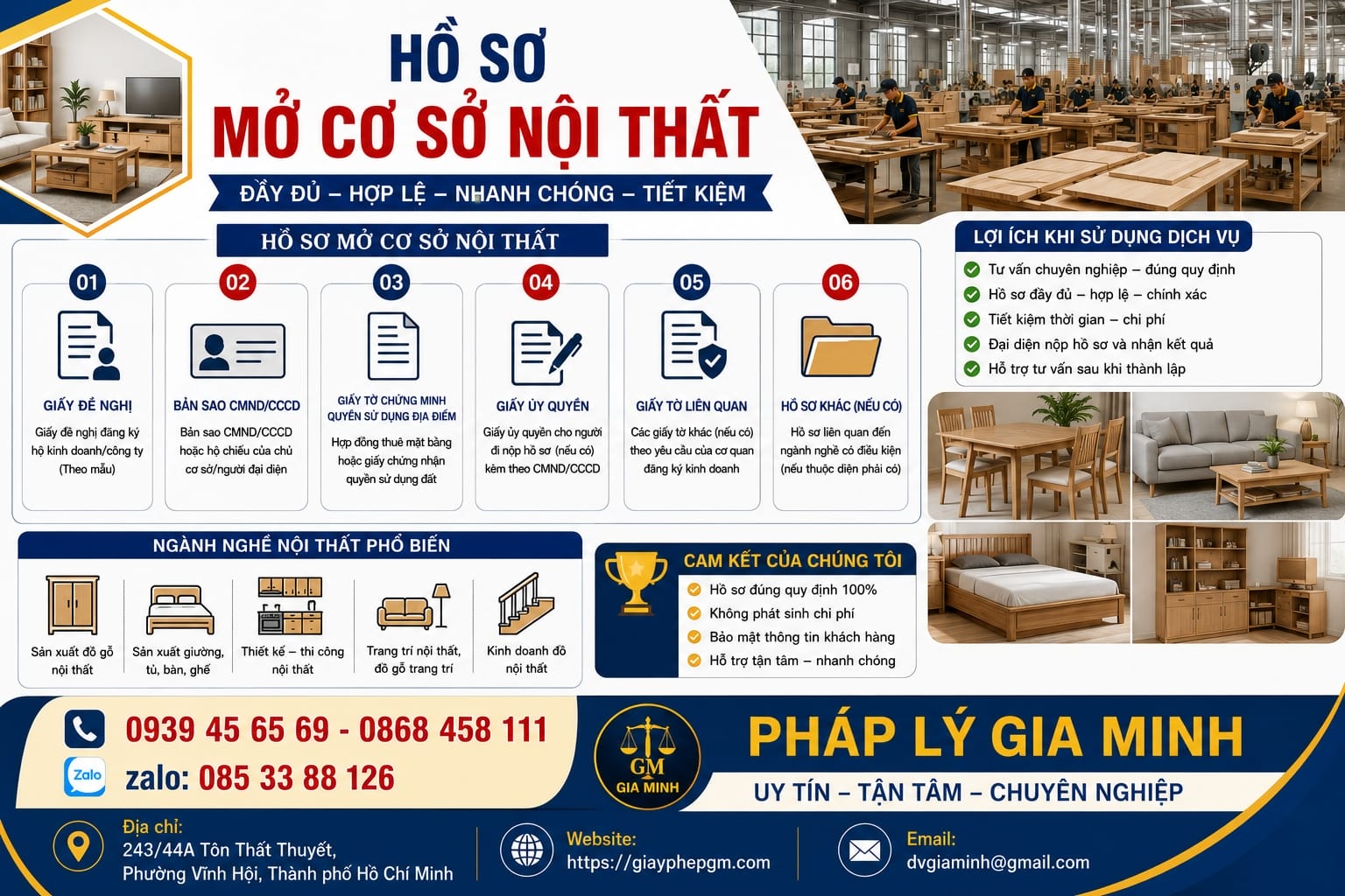 Thành lập cơ sở sản xuất nội thất tại Bến Tre – Hướng dẫn chi tiết 2025 14 Hồ sơ mở cơ sở nội thất