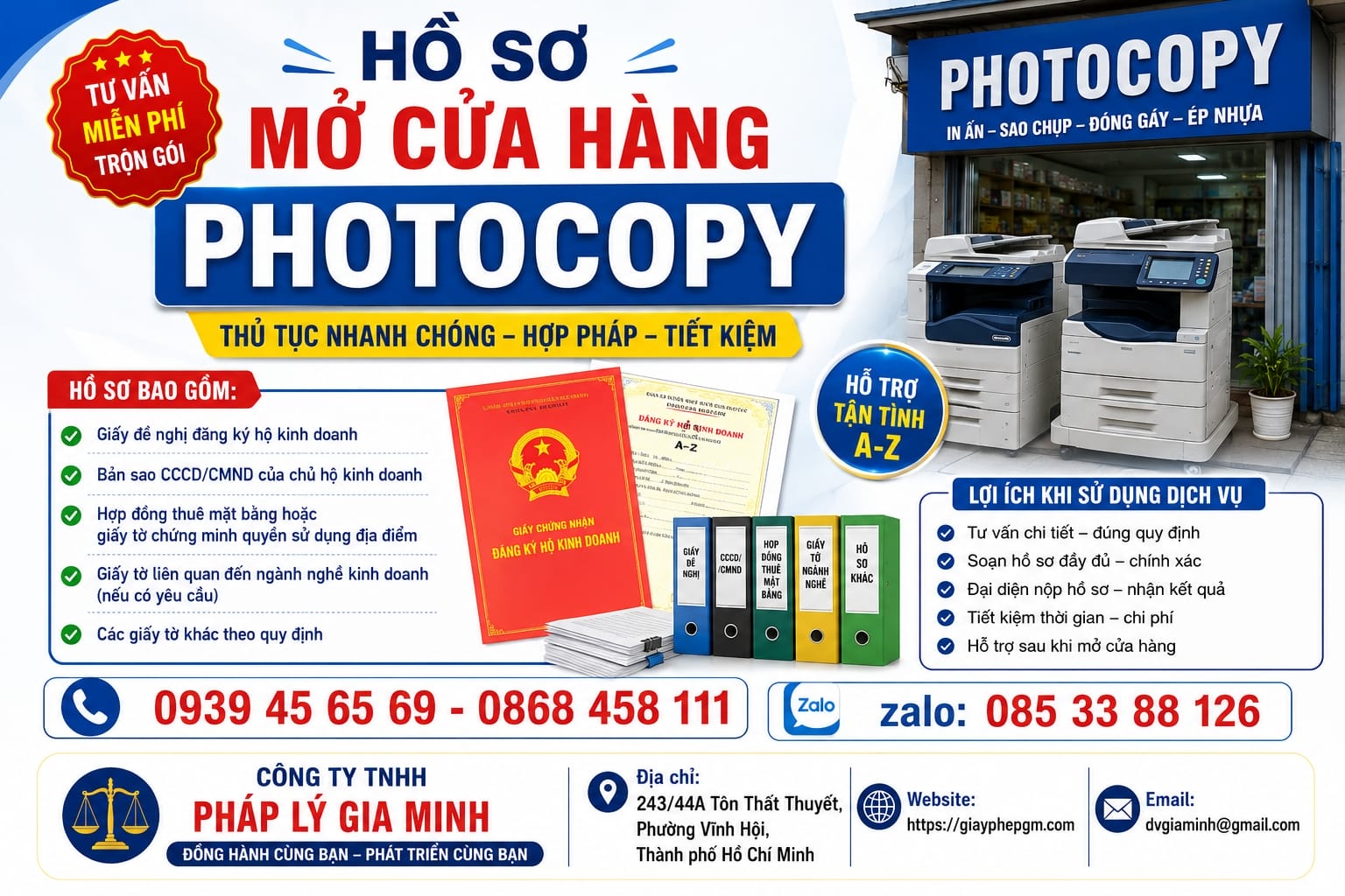 Hồ sơ mở cửa hàng photocopy
