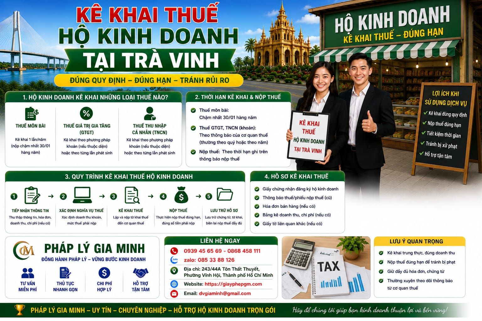 Kê khai thuế hộ kinh doanh tại Trà Vinh