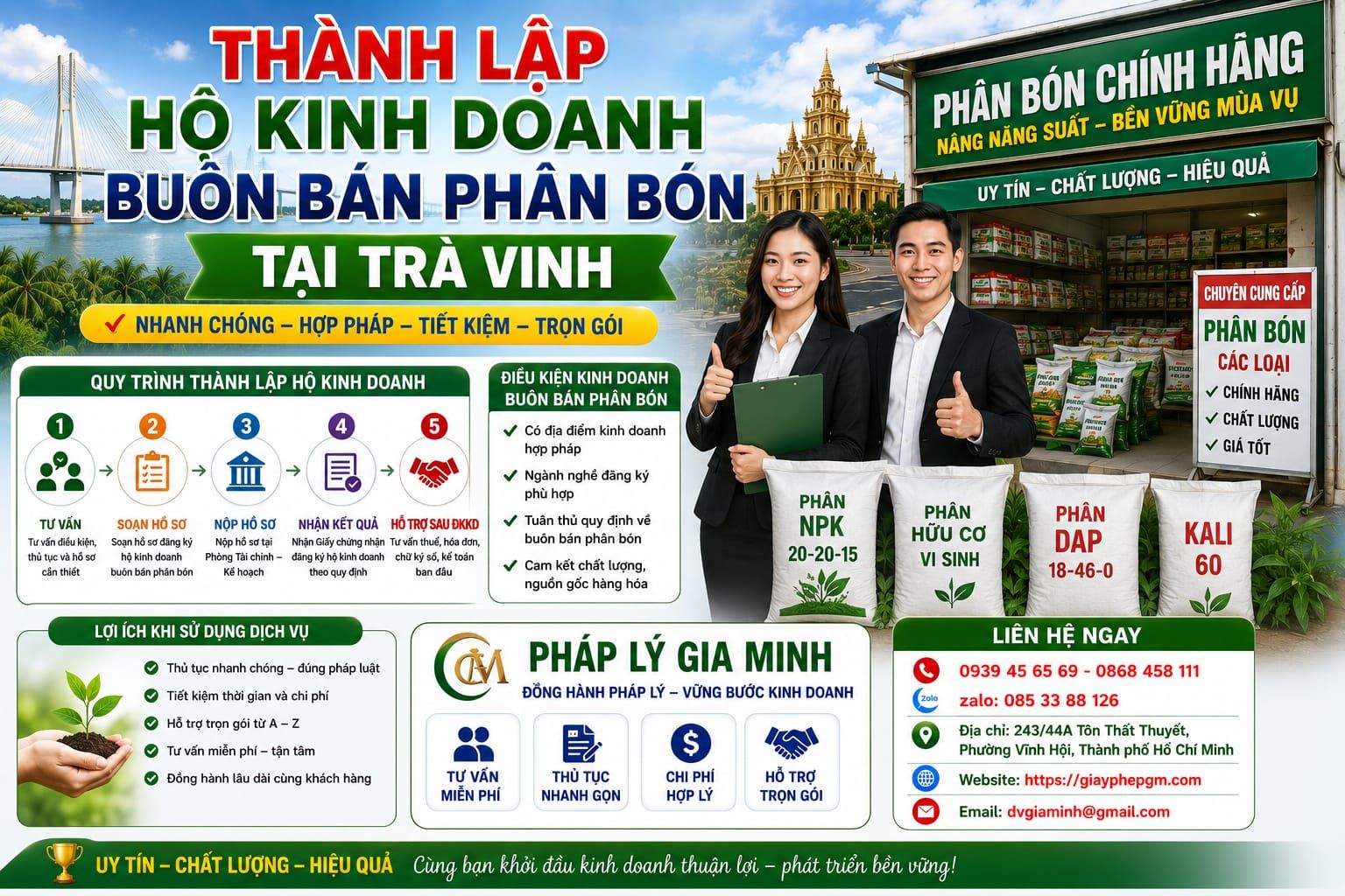 Thành lập hộ kinh doanh buôn bán phân bón tại Trà Vinh