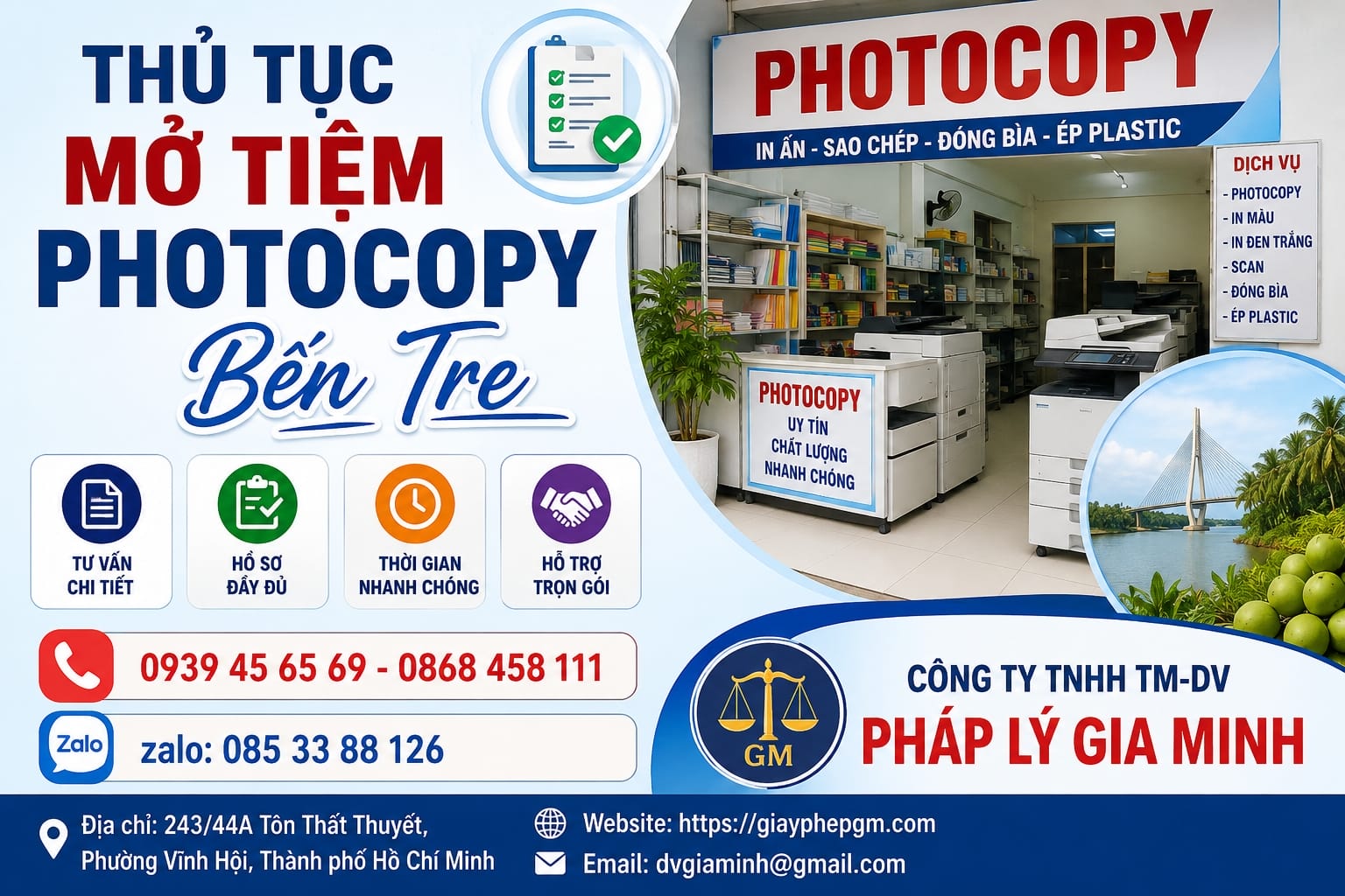 Thủ tục mở tiệm photocopy bến tre