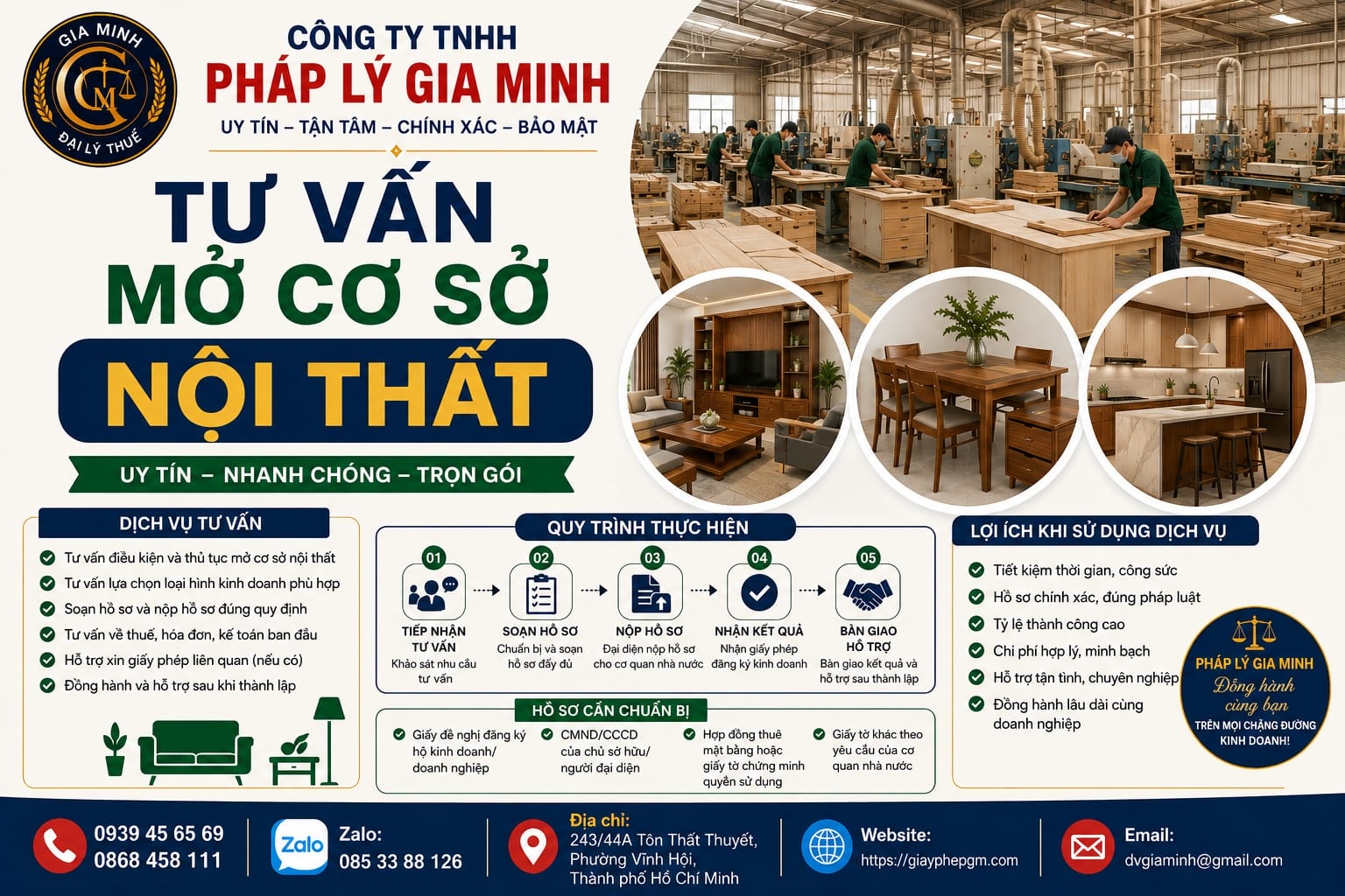 Thành lập cơ sở sản xuất nội thất tại Bến Tre – Hướng dẫn chi tiết 2025 17 Tư vấn mở cơ sở nội thất