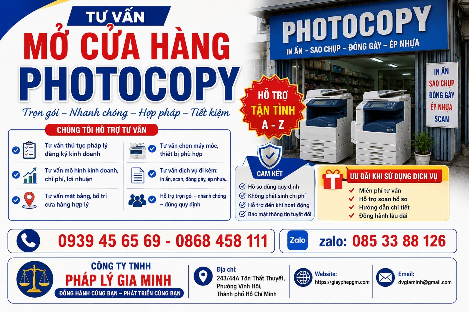 Tư vấn mở cửa hàng photocopy