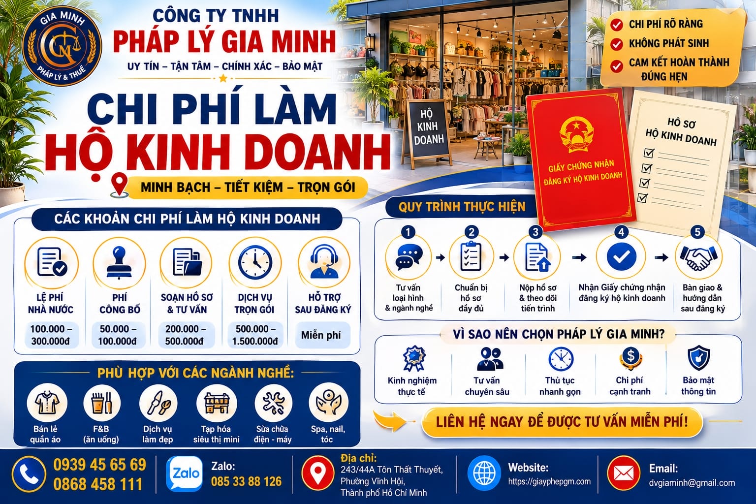 Chi phí làm hộ kinh doanh