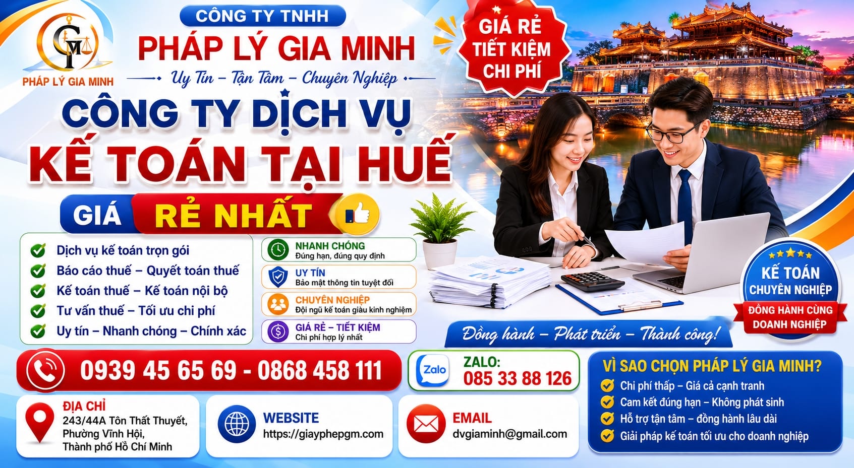 Công ty dịch vụ kế toán tại Huế giá rẻ